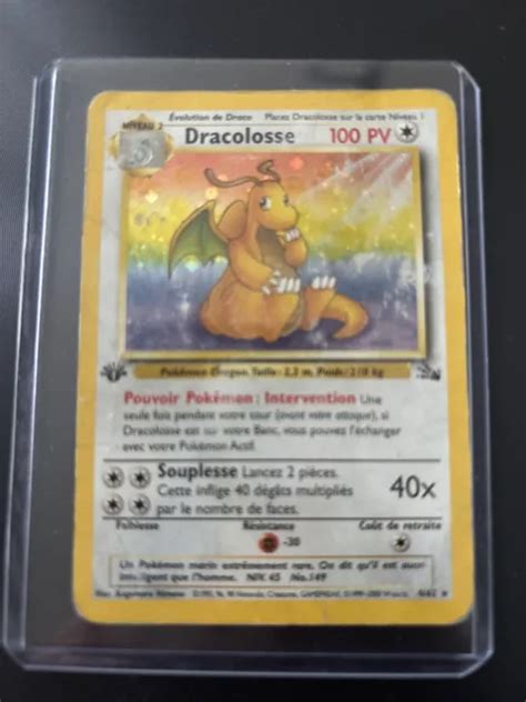 CARTE POKÉMON RARE Dracolosse holo 4 62 édition 1 Set Fossile Wizards