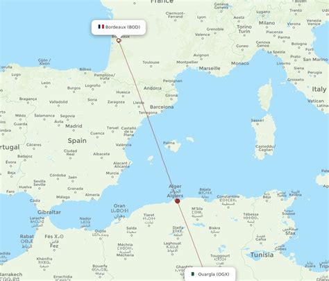 All Flight Routes From Bordeaux To Ouargla BOD To OGX Flight Routes