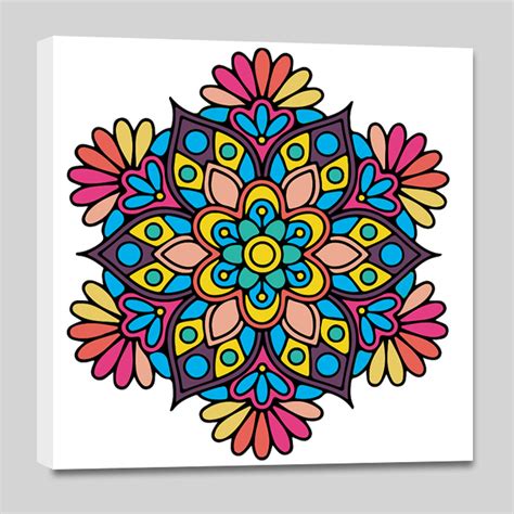 DIY Floral Mandala Canvas Painting - WallMantra