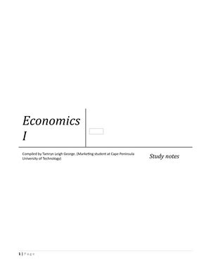 Econ Chap Notes Economics For South African Students Econ