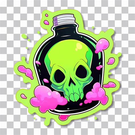 ☠️💚 Toxic Skull Poison | Free Edgy PNG Sticker Download - Wallpapers Clan