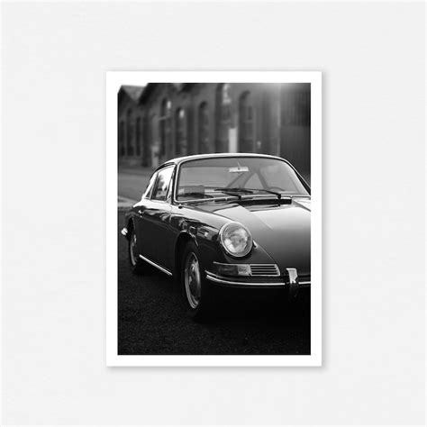 Vintage Porsche Print Old Porsche Poster Porsche Side View Black