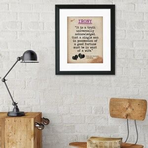 Pride and Prejudice Irony Quote Educational Art Print - Etsy