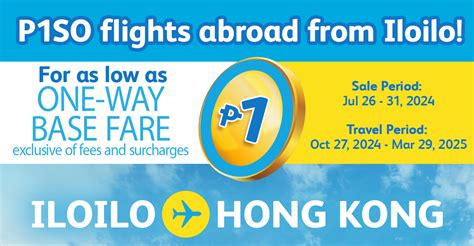 Cebu Pacific brings back Iloilo - Hong Kong direct flights with piso fare
