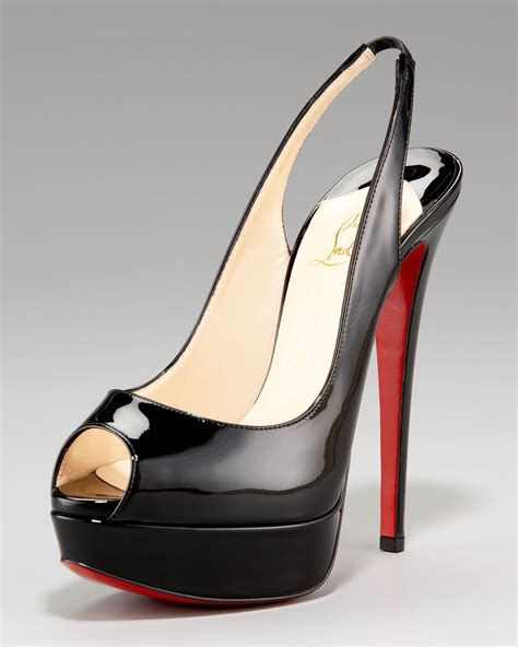 Christian Louboutin Peep Toe Platform Slingback Pump In Black Lyst