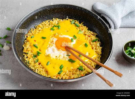 Kujirai Ramen Shin Ramyeon Or Ramyun With Egg Melted Cheese And