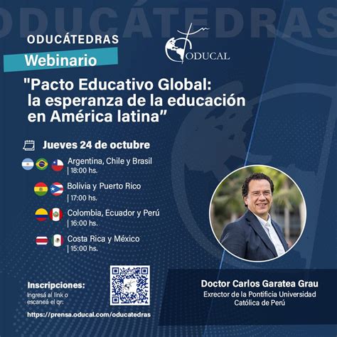 Oduc Tedras Webinario Pacto Educativo Global La Esperanza De La Educaci N En Am Rica Latina