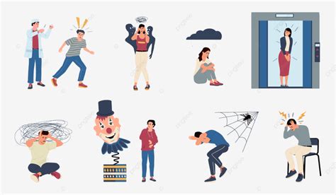 Fear Cartoon Vector Hd Images Phobia Cartoon Scared Obsessed Fear