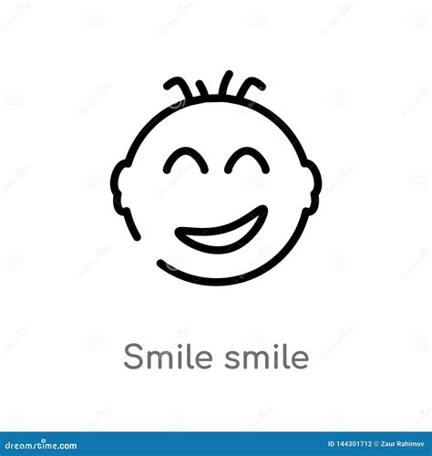 Icono Del Vector De La Sonrisa De La Sonrisa Del Esquema L Nea Simple