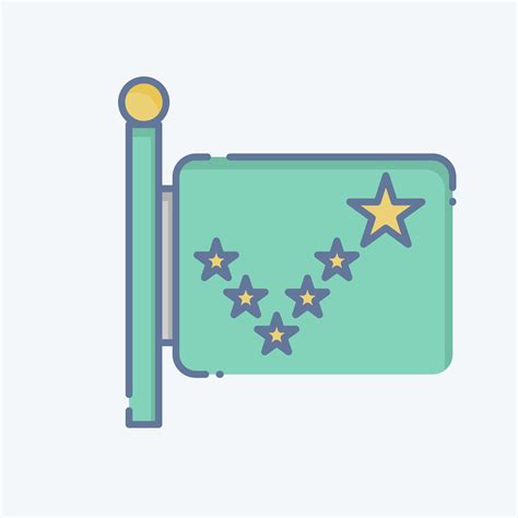 Icon Alaska Flag Related To Alaska Symbol Doodle Style Simple Design