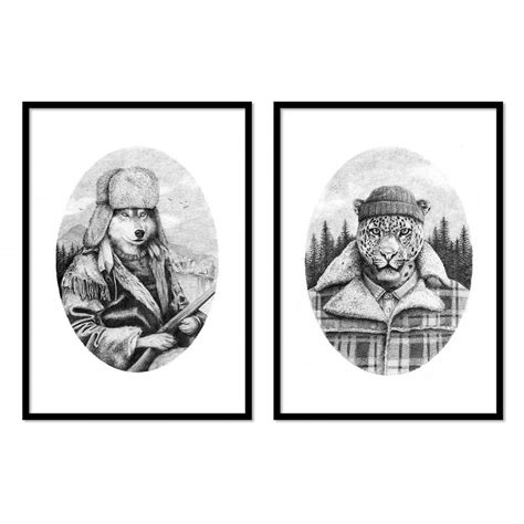 Wall Editions Art Posters X Cm Duo Mountain And Lumberjack