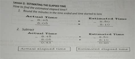 Maryspreschool Lesson 2 ESTIMATING THE ELAPSED TIME How To Find The