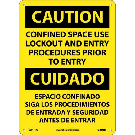 Nmc Esc Caution Confined Space Sign Bilingual X