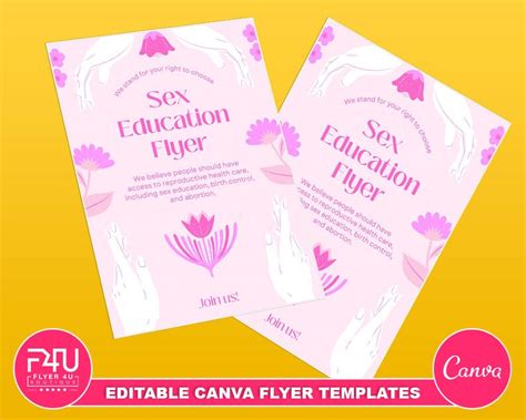 Sex Education Flyer Diy Canva Sex Education Flyer Editable Canva Us Letter Size Flyer Template