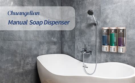 Amazon.com: מתקן סבון למקלחת שמפו ומרכך לקיר מקלחת 3 חדרים ללא מקדחה ...