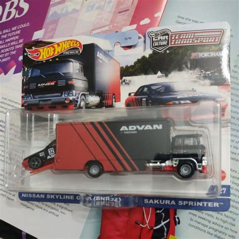 Hot Wheels Team Transport Nissan Skyline Gt R Bnr Advan Sakura Sprinter R Shopee Malaysia
