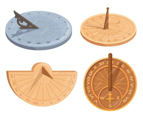 Premium Vector Sundial Ancient Dial Solar Clock Sundials Watch With