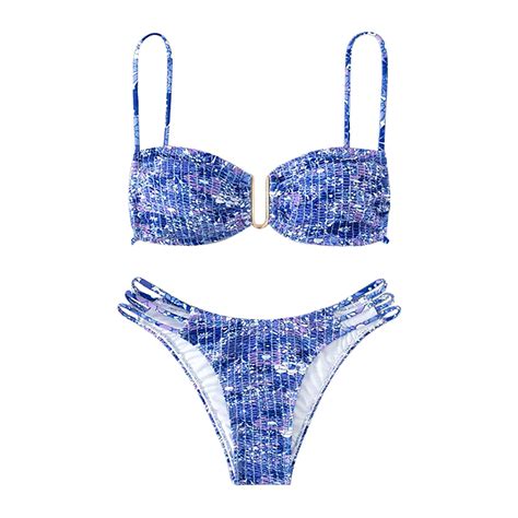 Idall Bikini Sets Bathing Suit Women S Floral Fashion Swimwear Bikini Triangular Split Swimsuit