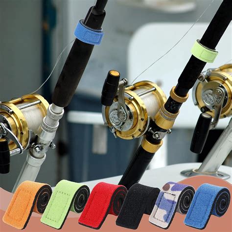 Fishing Rod Ties 12 Pcs Fishing Pole Straps Fishing Rod Straps Holder