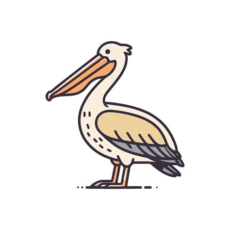 Premium Vector A Drawing Of A Pelican With A Long Beak