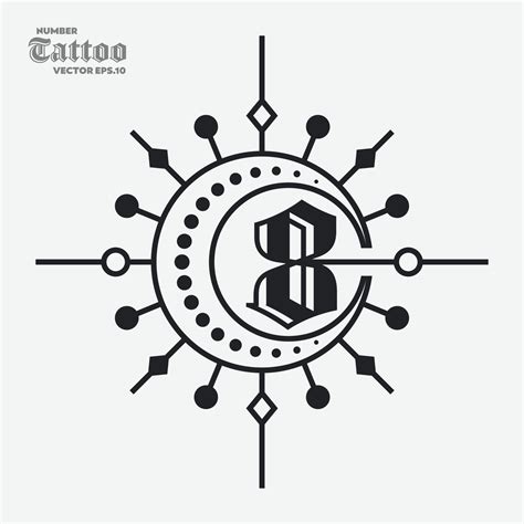 Number 8 Tattoo Logo 11422341 Vector Art At Vecteezy