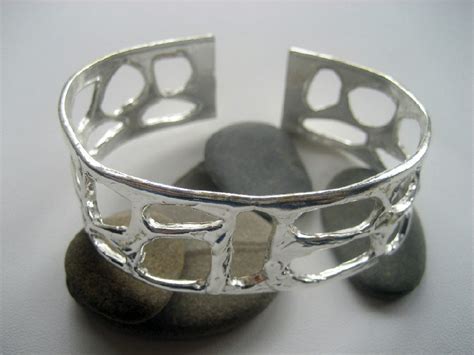 Silver Bracelet Cuff , Handmade Silver 925 Cuff Bracelet,melted Bracelet,sterling Silver Solid ...