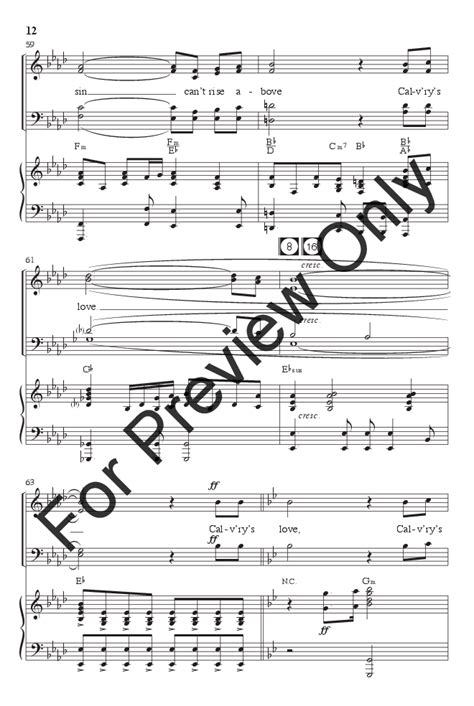 Calvary S Love SATB By Greg Nelson Phil J W Pepper Sheet Music