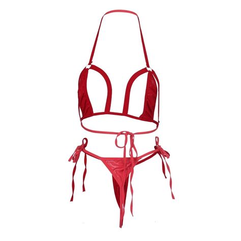 Red Micro Bikini Sexy Dessous Set Sexy Bademode XMas Etsy Schweiz