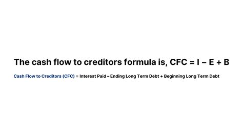 What Is Cash Flow To Creditors Explore Formula Calculation And Interpretation