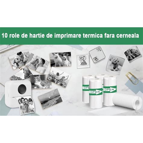 Set 10 Role Hartie Termica Rask Pentru Aparate Foto Cu Printare