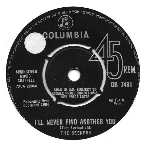 Ill Never Find Another You The Seekers Amazonfr Cd Et Vinyles