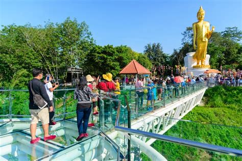 thailand loei oct  tourists  chiang khan skywalk