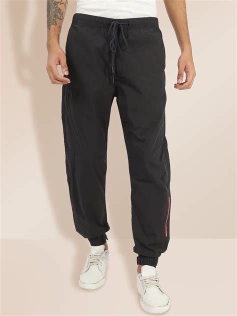 Buy Kra Men Black Lightweight Joggers Trousers Trousers For Men