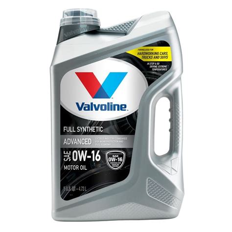 Valvoline Standard Full Synthetic Engine Oil 0W 16 5 Quart