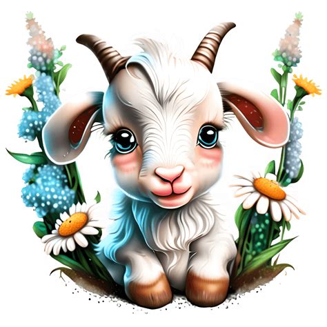 Adorable Cute Happy Baby Goat · Creative Fabrica