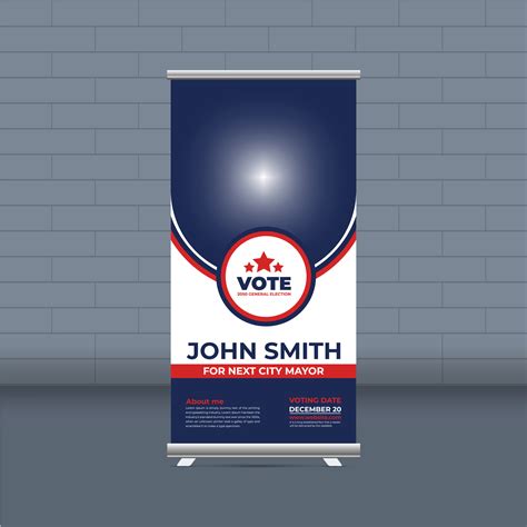 Election campaign roll-up banner template for district political ...