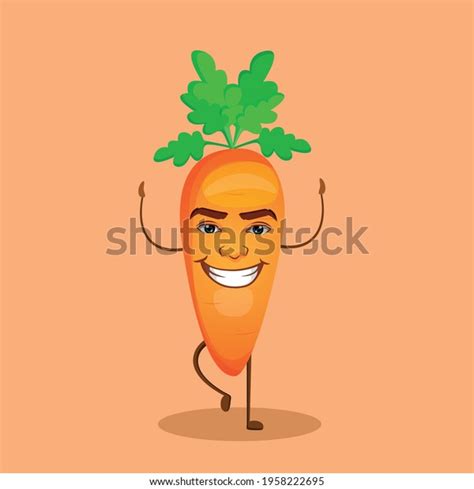 Cartoon Mascot Carrot Character Design Stock Vector Royalty Free 1958222695 Shutterstock