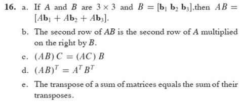 Solved Exercises And Concern Arbitrary Matrices A B Chegg