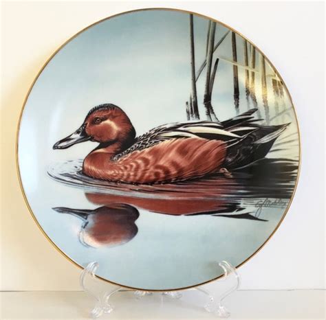 Items Similar To Federal Duck Stamp Decorative Plates Duck Hunt Vintage Plates Cinnamon Teal