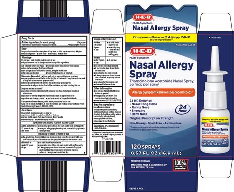 Heb Nasal Allergy Spray Drug Facts