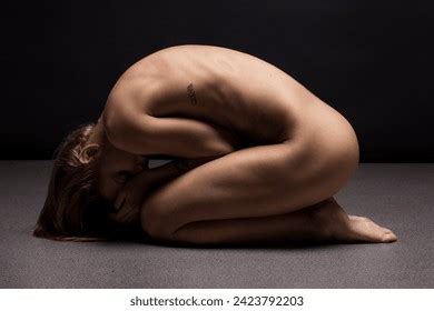 Attractive Nude Woman On Black Background Stock Photo Shutterstock