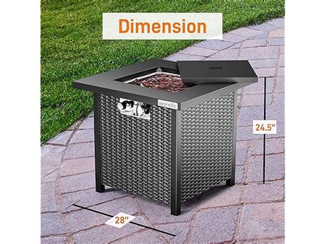 Serenelife Outdoor Propane Fire Pit Table Btu