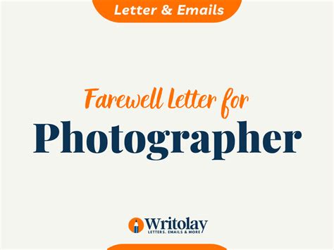 Photographer Farewell Letter Templates Writolay
