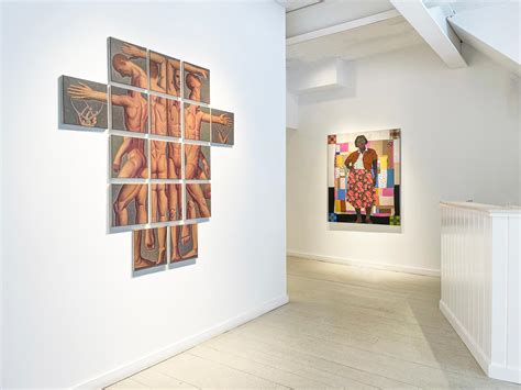 Robert Goldstrom Anatomy Lesson Segment Square Figure Painting Of Nude Men Waist To