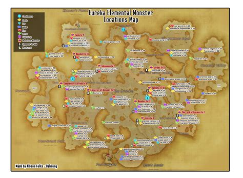 Ff14 禁断の地エウレカマップ モンスター配置図＋nm場所 狩り場探しのお供に Ff14 初心者の冒険