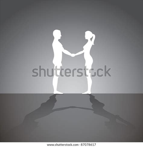 Naked Man Woman Holding Hands Silhouette Stock Vector Royalty Free 87078617 Shutterstock