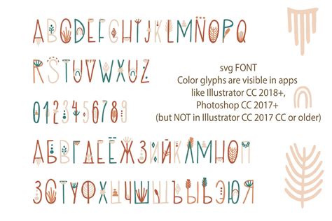 Bohemian Svg Color Font Cyrillic By Letsart On Creativemarket In 2021