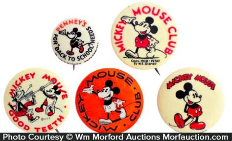 Mickey Mouse Pins Antique Advertising