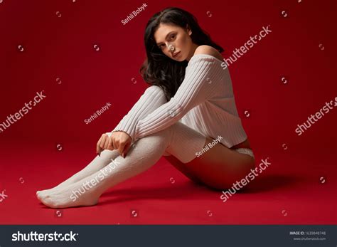 Side View Fashionable Brunette Woman Posing Stock Photo 1639848748 Shutterstock