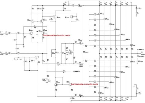 1000 watt to 2000 watt Power Amplifier Circuit Diagram – Homemade